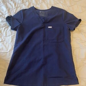 XS navy blue figs scrub set